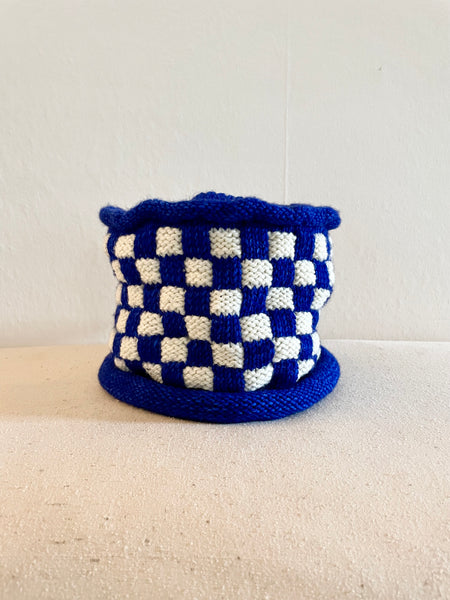 Hand Knit Wool Hat, Matisse Checkerboard