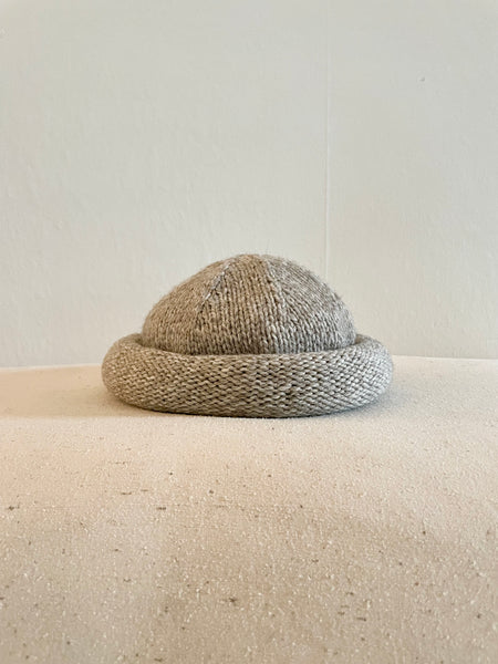 Hand Knit Wool Hat, Oatmeal