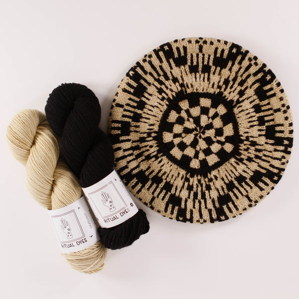 Overshot Waterwheel Tam Knitting Pattern